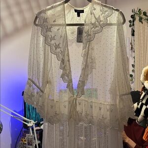 Torrid lace ruffle tier kimono